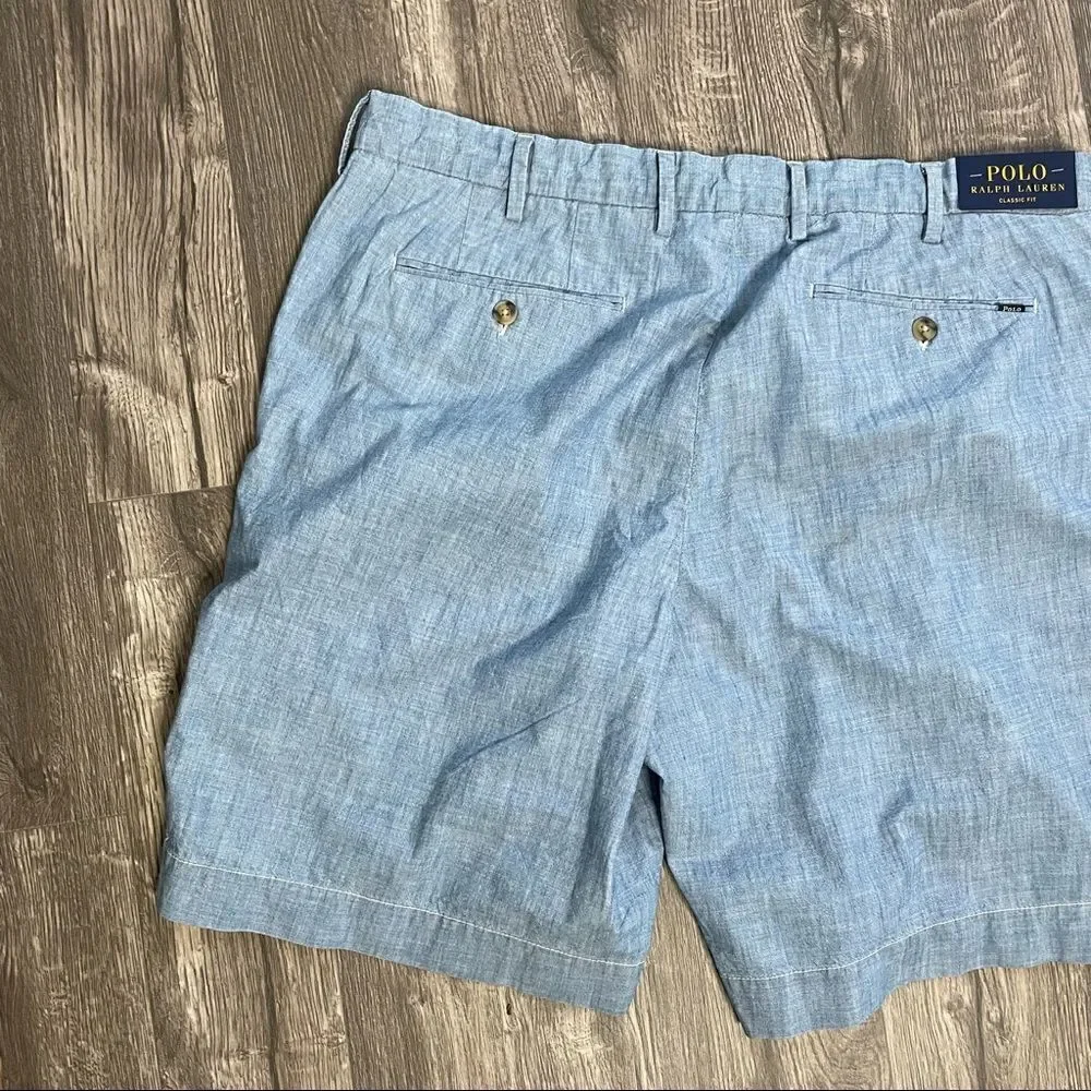 Polo Ralph Lauren Classic Fit Chambray Blue Shorts